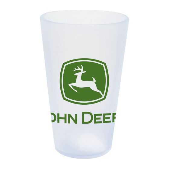 16oz John Deere Silicone Pint Glass (Icicle/Frosted)