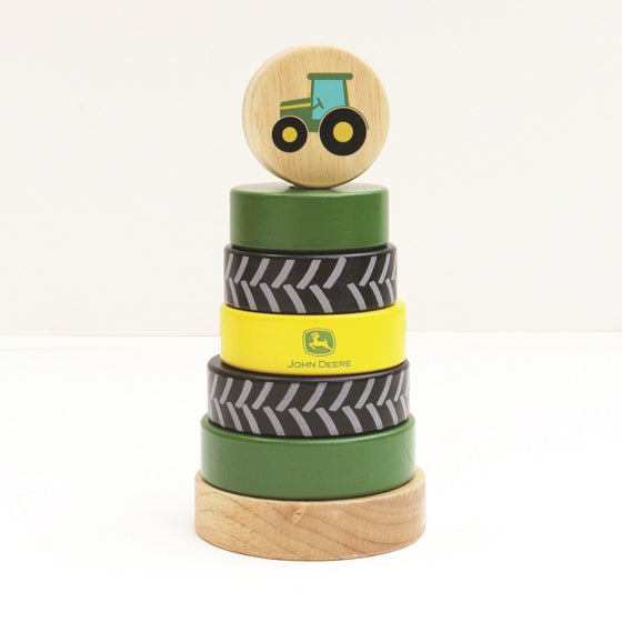 John Deere Wooden Tire Stack Toy