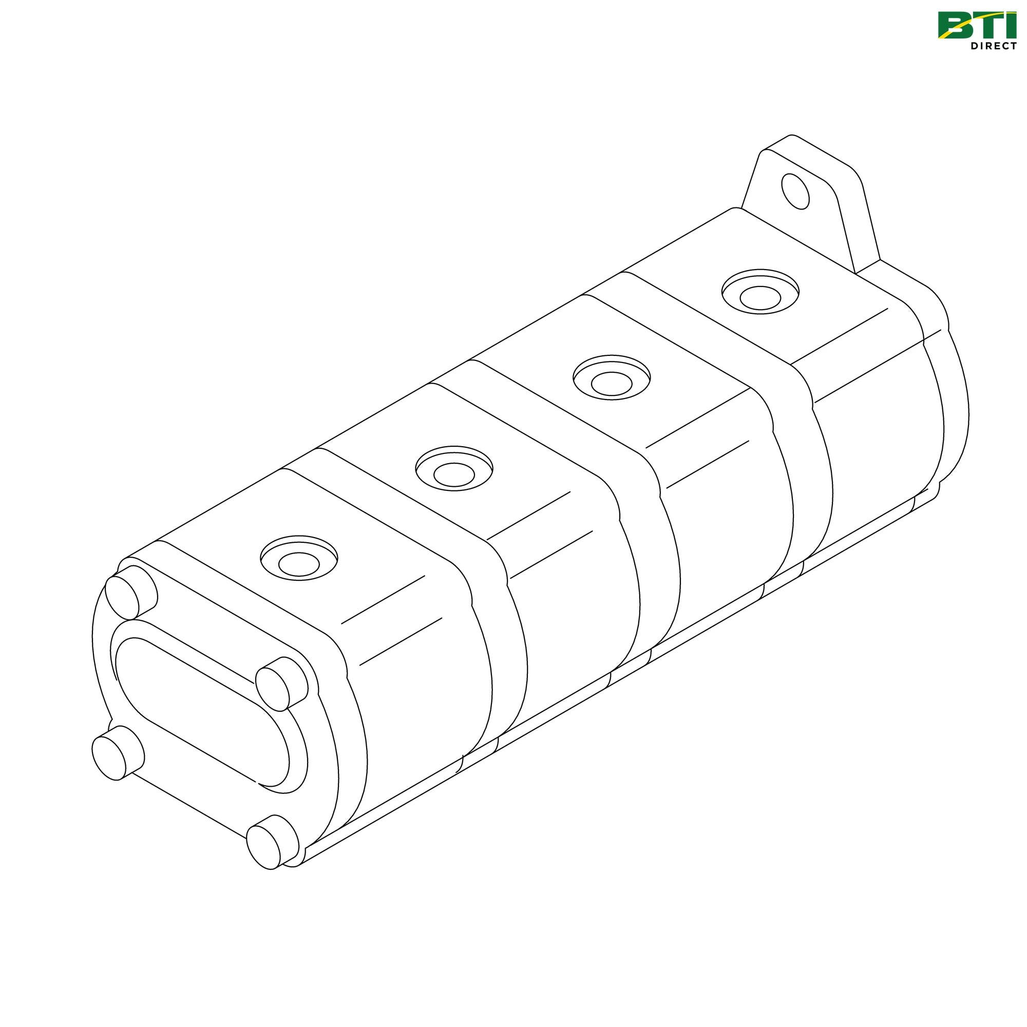 AXE12142: 4-Section Hydraulic External Gear Pump