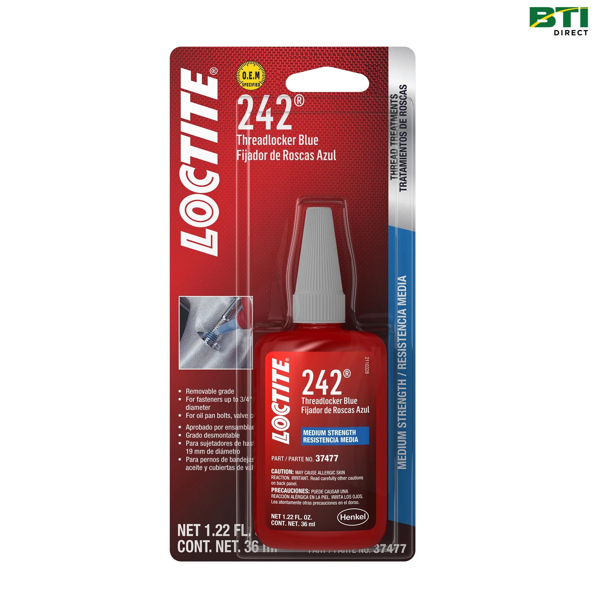 PM37477: LOCTITE® Threadlocker 242®, 36 ml (1.22 Oz)