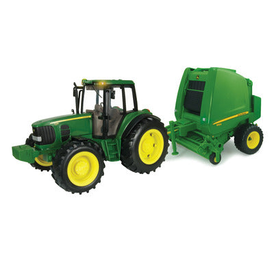 John Deere Big Farm Tractor & Baler Set (1/16 Scale)