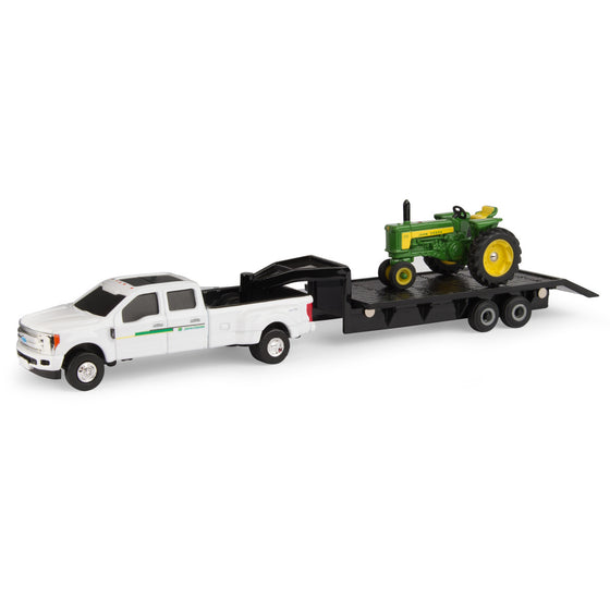 John Deere 530 Toy Tractor with F-350 and Trailer (1/64 Scale)