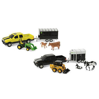 John Deere Pickup and Animal Hauling Set Assortment (1/32 Scale)