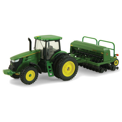 John Deere 7215R Toy Tractor with Grain Drill